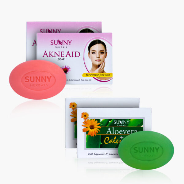 AKNE AID SOAP (2x75G) & ALOEVERA+CALENDULA BATHING BAR (2x75G)