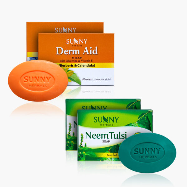 DERM AID SOAP (2x75G) & NEEM TULSI SOAP (2x75G)