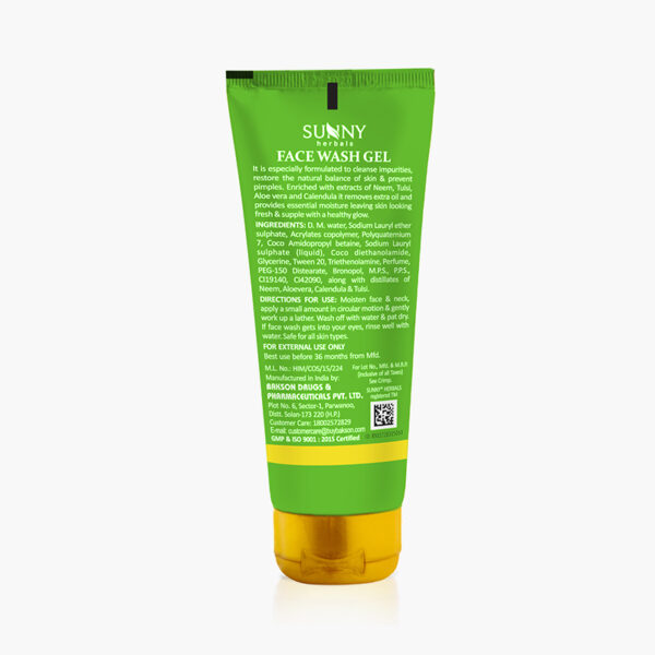 SUNNY HERBALS FACE WASH GEL (WITH NEEM AND TULSI)-110GMS