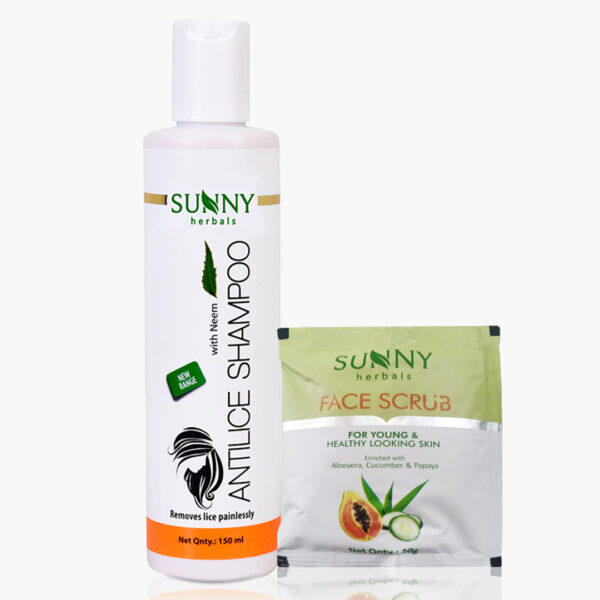 SUNNY HERBALS ANTI LICE SHAMPOO 150ML WITH FACE SCRUB 10 GM