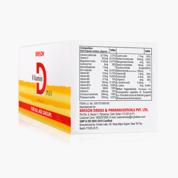 BAKSON VITAMIN D PLUS-50 CAPSULES