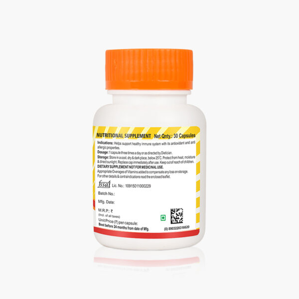 VITAMIN-C, QUERCETIN & ZINC 30 CAPSULES