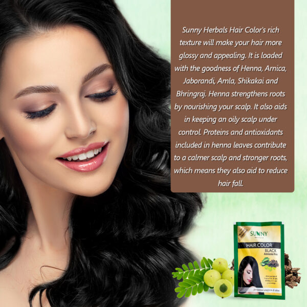 SUNNY HERBALS HAIR COLOR -BLACK (PACK OF 6)
