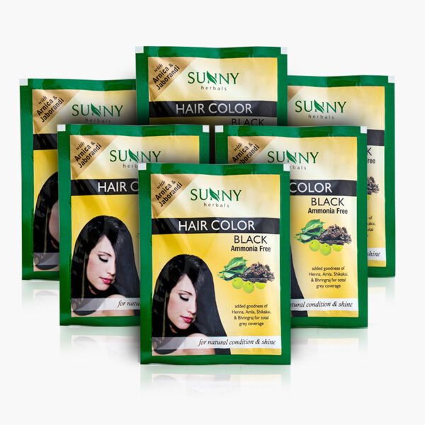 SUNNY HERBALS HAIR COLOR -BLACK (PACK OF 6)