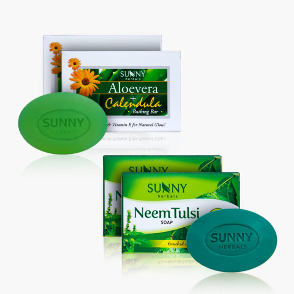 NEEM TULSI SOAP (2x75G) & ALOEVERA+CALENDULA BATHING BAR (2x75G)