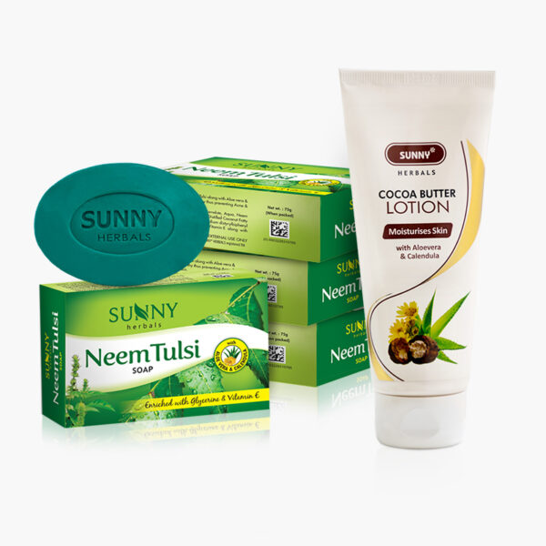 COCOA BUTTER LOTION (100ML) & NEEM TULSI SOAP (4x75G)