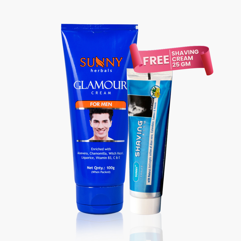 SUNNY HERBALS GLAMOUR CREAM FOR MEN 100 GM WITH SHAVING CREAM 25 GM