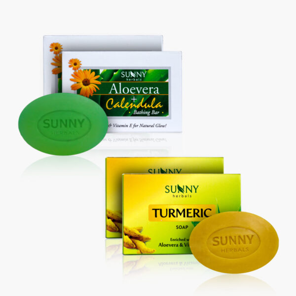 TURMERIC SOAP (2x75G) & ALOEVERA+CALENDULA BATHING BAR (2x75G)